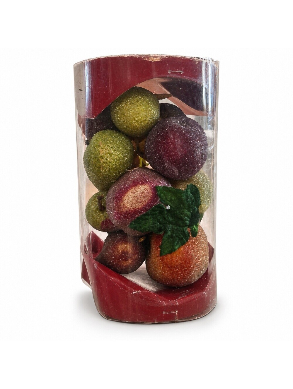 19 Piece Sugared Artificial Fruit Lot Frosted Faux Fruit Christmas Bowl Filler